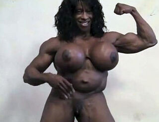 Real ebony chicks bodybuilder with phat knockers bare
